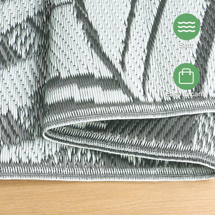 Grey / White Waterproof Reversible Plastic Outdoor Mat