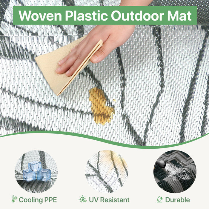 Grey / White Waterproof Reversible Plastic Outdoor Mat