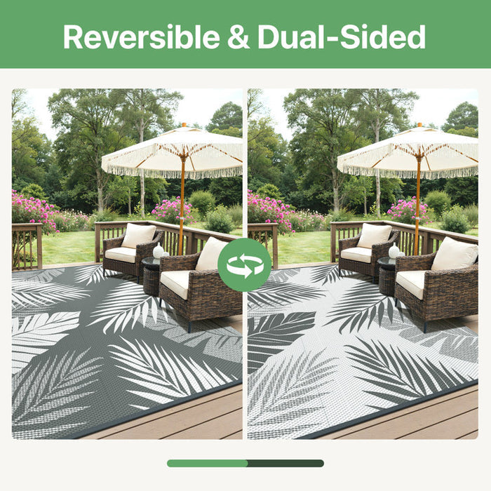 Grey / White Waterproof Reversible Plastic Outdoor Mat