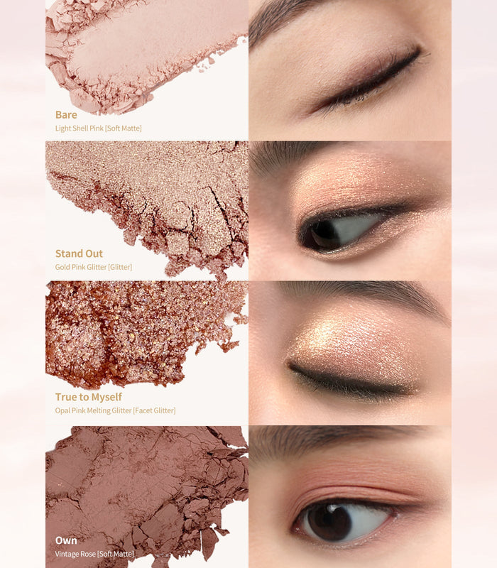 Heart Percent Dote on Mood Eye Palette 01 Rose Facets | GlamTouch UK