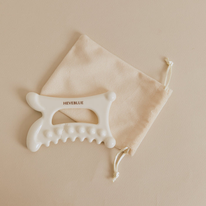 [HEVEBLUE] Natural White Clay Relaxing Homecare Gua Sha