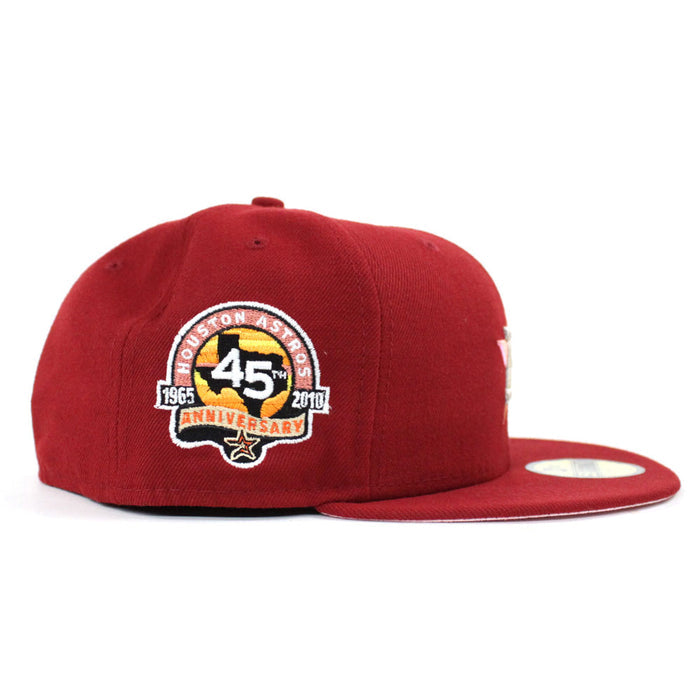 Houston Astros 45th Anniversary New Era 59Fifty Fitted Hat (Brick Red Pink Under Brim)