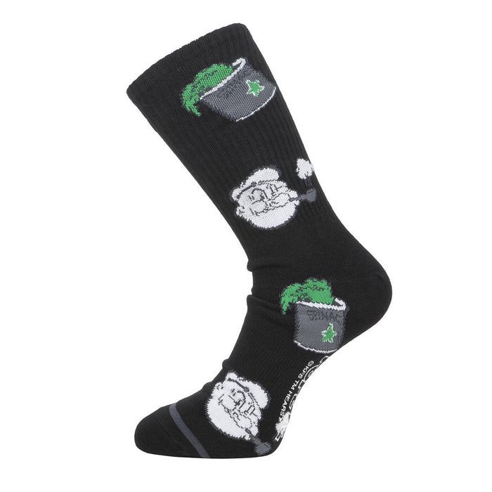 HUF x Popeye SPINACH CREW SOCKS MENS KNITTED (BLACK)