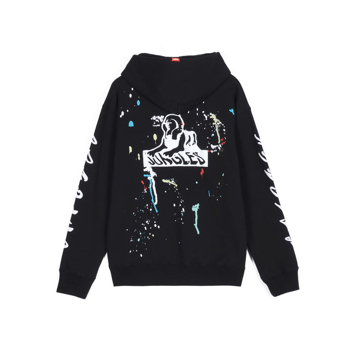 Jungles LOGO PAINT SPLATTER HOODIE (Black)