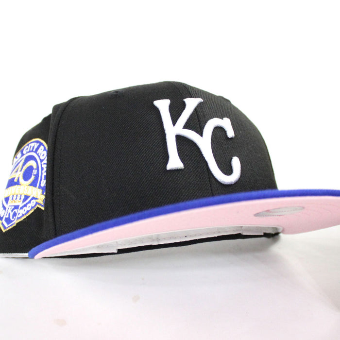 Kansas City Royals 4OTH ANNIVERSARY New Era 59Fifty Fitted Hat (Pink Under Brim)