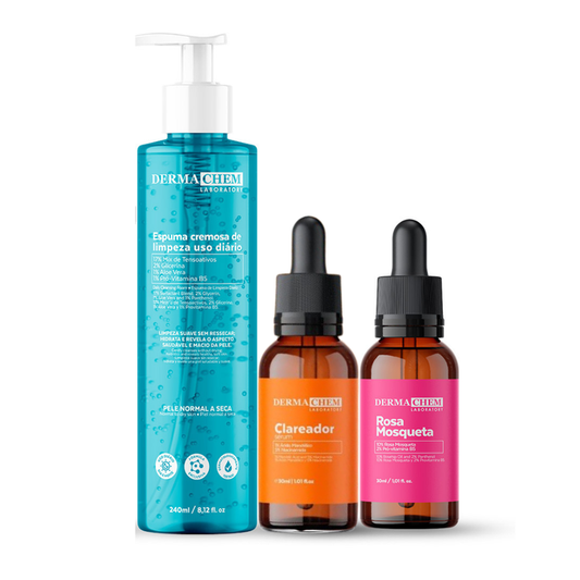 Kit Anti-Acne e Manchas essencial com quatro fórmulas de alta eficácia