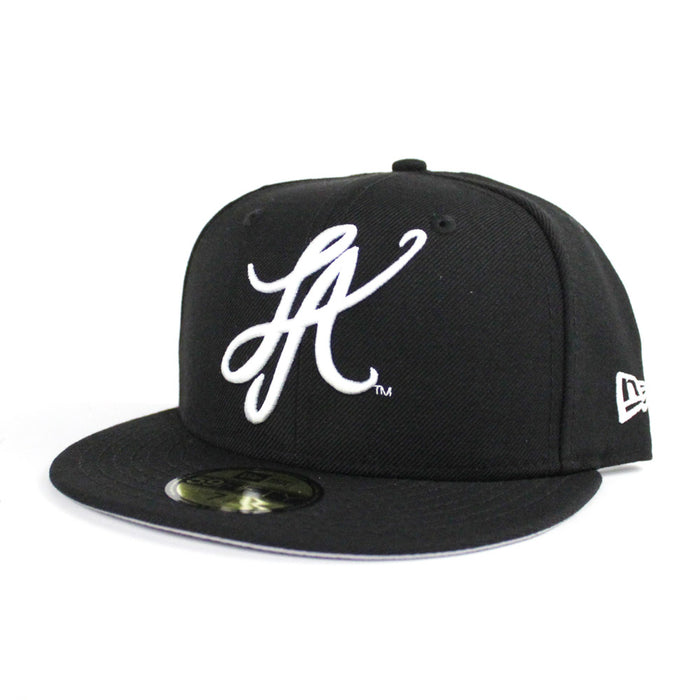 LA Script New Era 59Fifty Fitted Hat (Raiders Color Way Gray Under Brim)