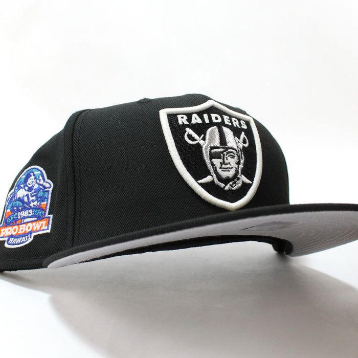 Las Vegas Raiders 1983 PRO BOWL New Era 59Fifty Fitted Hat (Glow in the Dark Logo Gray Under Brim)