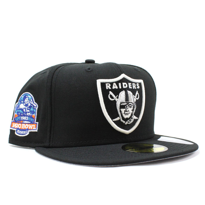 Las Vegas Raiders 1983 PRO BOWL New Era 59Fifty Fitted Hat (Glow in the Dark Logo Gray Under Brim)