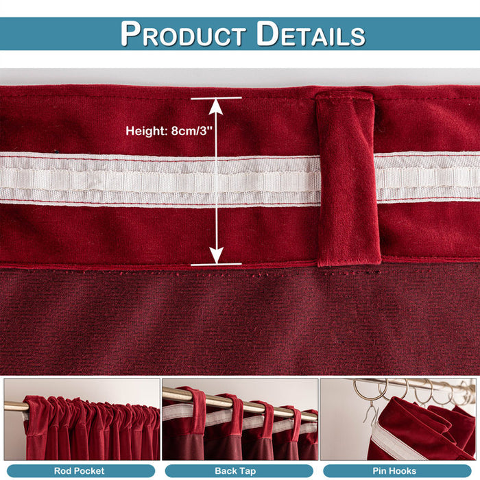 Lauier Velvet Room Darkening Curtain Pair (Rouge)