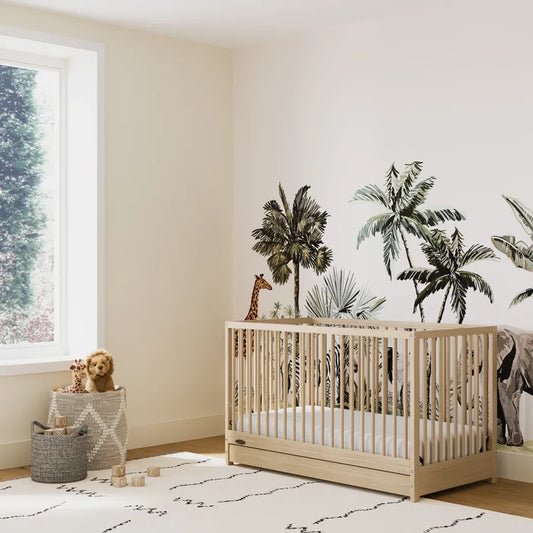 Lit bébé convertible 5 en 1 Santorini couleur bois beige
