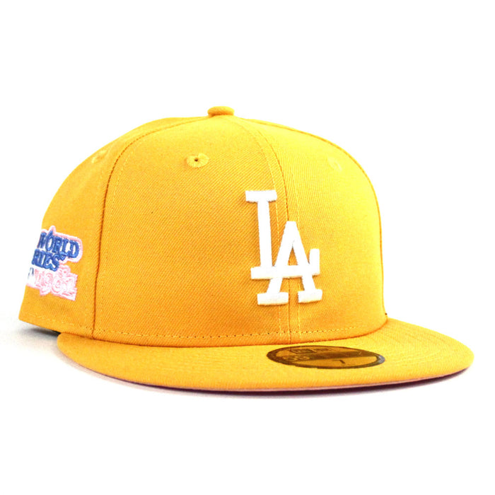 Los Angeles Dodgers 1981 World Series New Era 59Fifty Fitted Hat (Yellow Pink Under Brim)