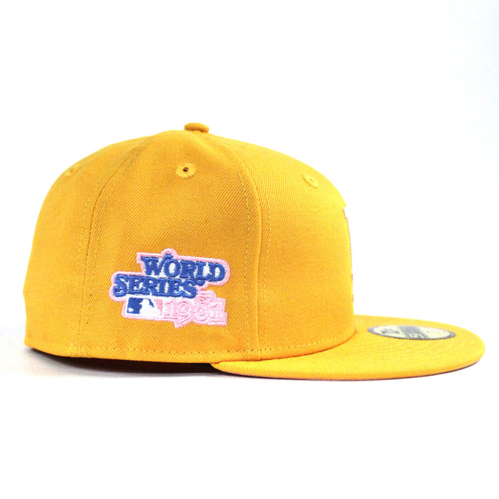 Los Angeles Dodgers 1981 World Series New Era 59Fifty Fitted Hat (Yellow Pink Under Brim)