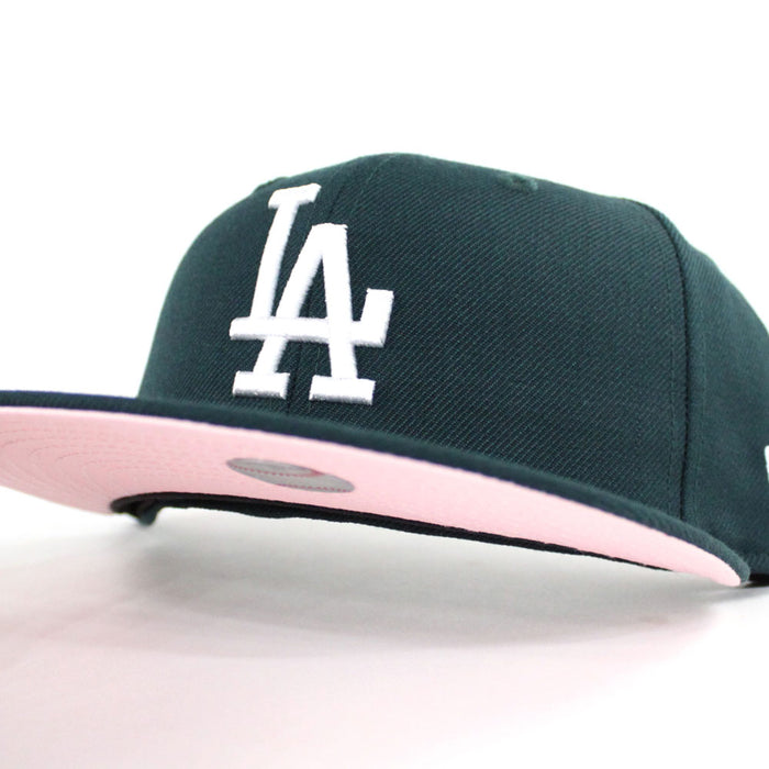 Los Angeles Dodgers 1988 World Series New Era 59Fifty Fitted Hat (Dark Green Pink Under Brim)