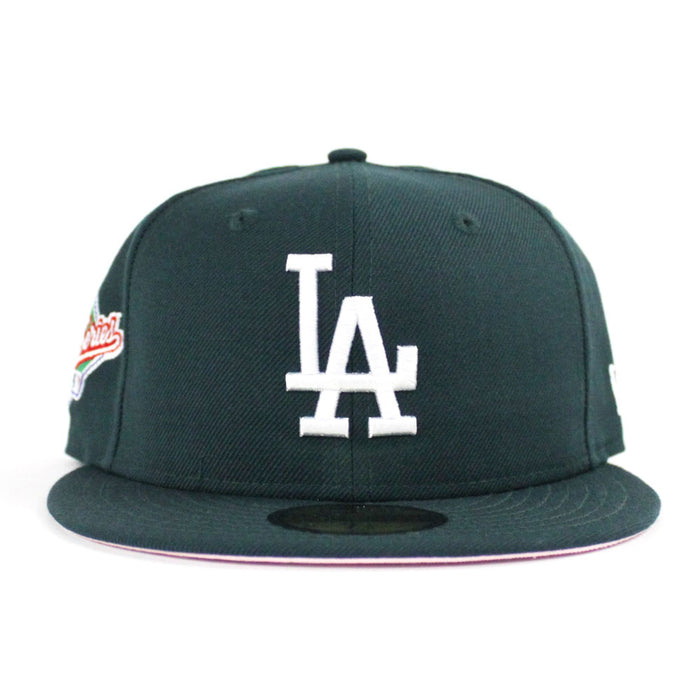 Los Angeles Dodgers 1988 World Series New Era 59Fifty Fitted Hat (Dark Green Pink Under Brim)