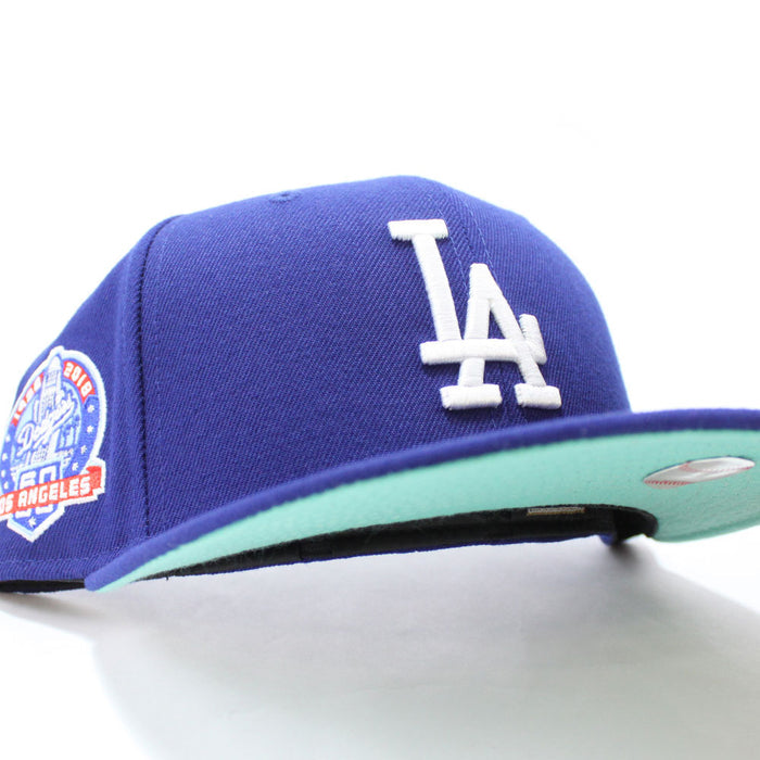 Los Angeles Dodgers 60th Anniversary New Era 59Fifty Fitted Hat (Blue MINT Under Brim)
