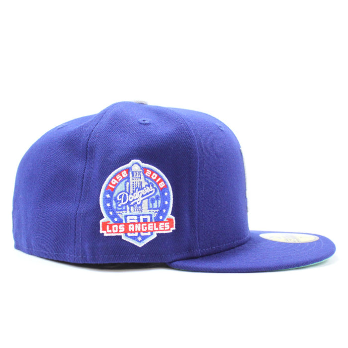 Los Angeles Dodgers 60th Anniversary New Era 59Fifty Fitted Hat (Blue MINT Under Brim)