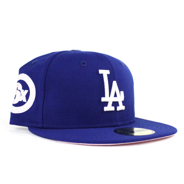 Los Angeles Dodgers 6X World Series New Era 59Fifty Fitted Hat (Pink Under Brim)