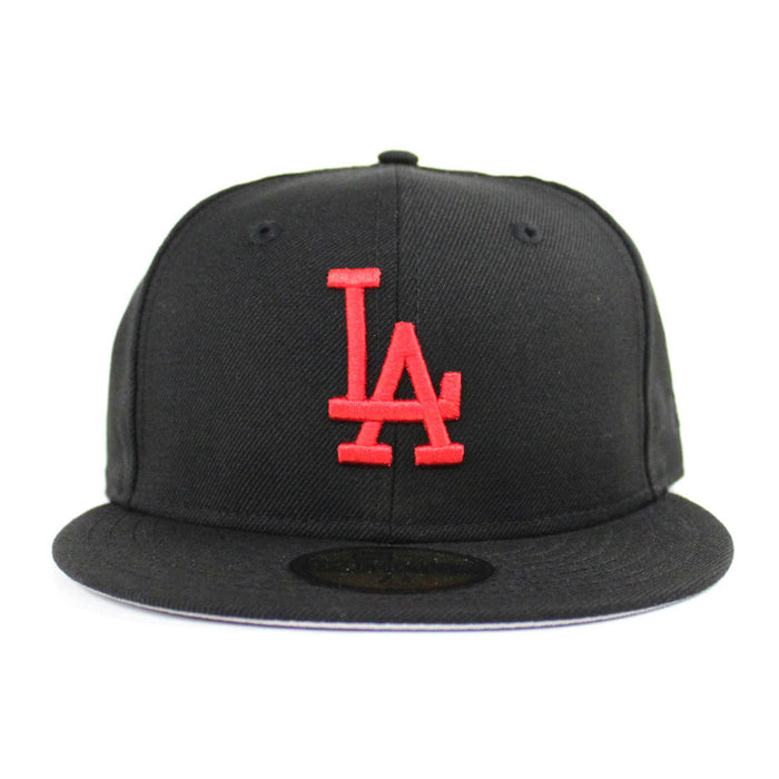 Los Angeles Dodgers New Era 59Fifty Fitted Hat (Black Red Gray Under Brim)