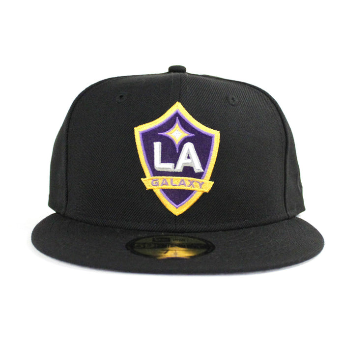 Los Angeles Galaxy New Era 59Fifty Fitted Hat (LA LAKERS Color Way Black Purple Gray Under Brim)