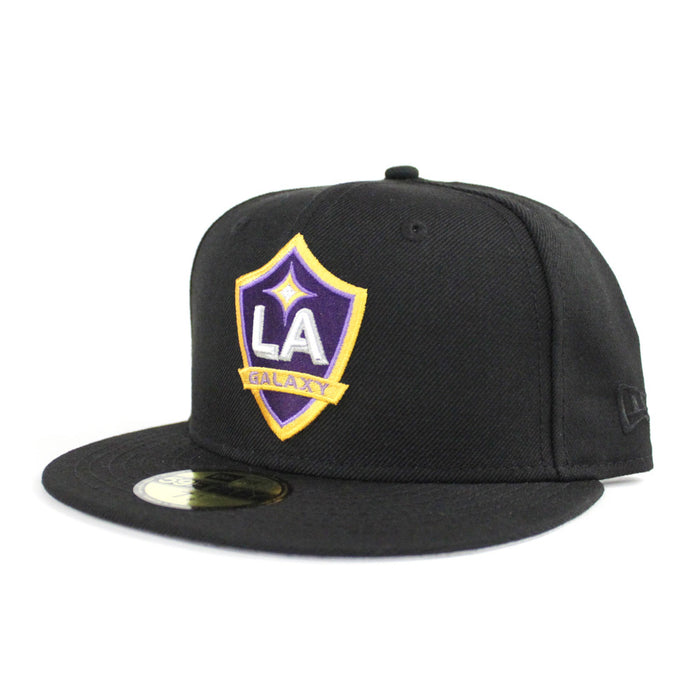 Los Angeles Galaxy New Era 59Fifty Fitted Hat (LA LAKERS Color Way Black Purple Gray Under Brim)