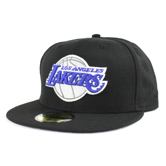 Los Angeles Lakers New Era 59Fifty Fitted Hat (Black Gray Under Brim)