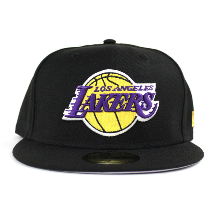 Los Angeles Lakers New Era 59Fifty Fitted Hat (Black Gray Under Brim)