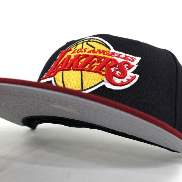Los Angeles Lakers New Era 59Fifty Fitted Hat  Ver2 (Cleveland Cavaliers Color Gray Under Brim)