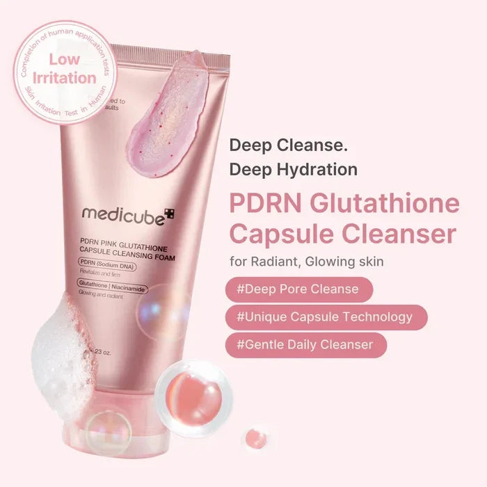 [medicube] PDRN Pink Glutathione Capsule Cleansing Foam 120g