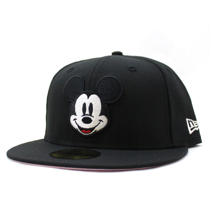 MICKEY MOUSE New Era 59Fifty Fitted Hat (Black Pink Under Brim)