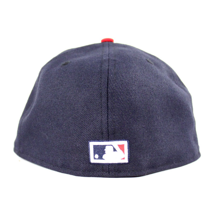 Milwaukee Braves 1957 WORLD SERIES New Era 59Fifty Fitted Hat (Navy Red SKY BLUE UNDER BRIM)