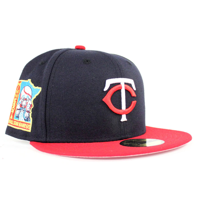 Minnesota Twins 1965 All Star Game New Era 59Fifty Fitted Hat (Navy Red PINK Under Brim)