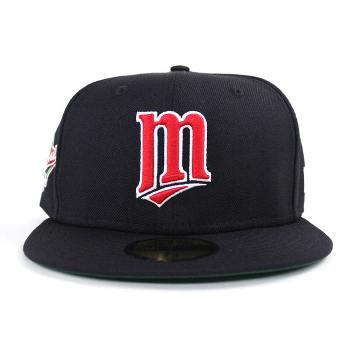 Minnesota Twins 1991 World Series New Era 59Fifty Fitted Hat (Navy Black Sweatband Green Under Brim)