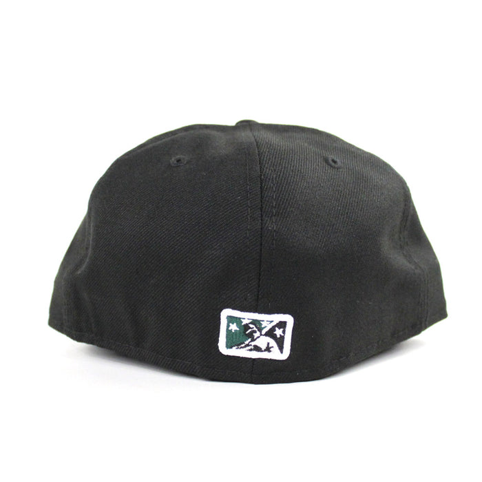 Modesto Athletics New Era 59FIFTY Fitted Hat (Black Hunter Green Under Brim)