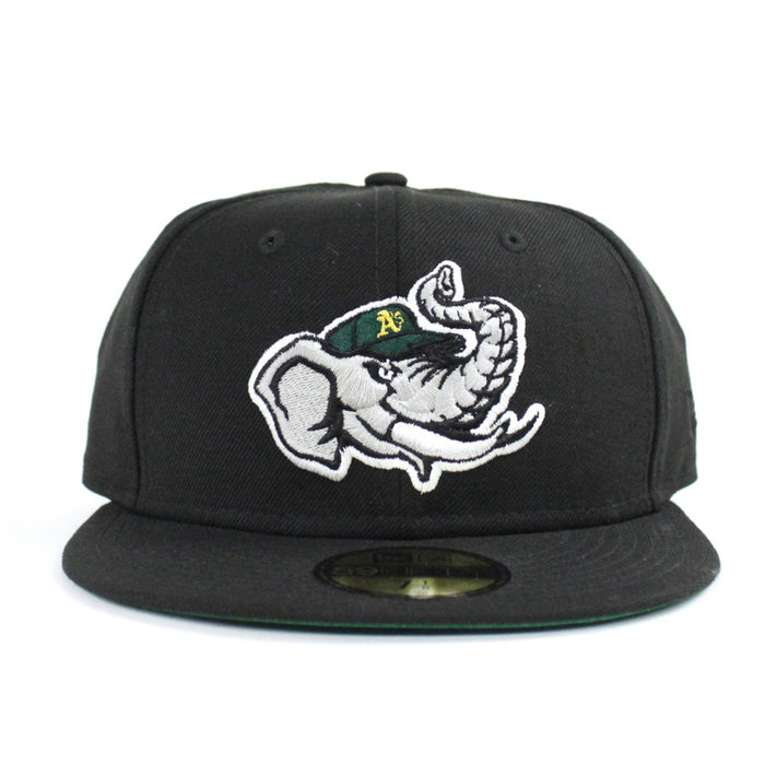 Modesto Athletics New Era 59FIFTY Fitted Hat (Black Hunter Green Under Brim)