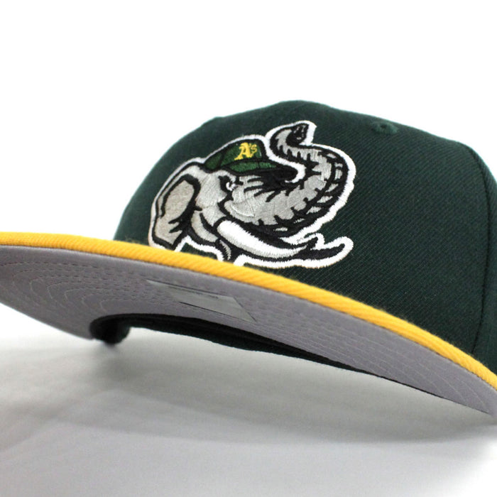 Modesto Athletics New Era 59FIFTY Fitted Hat (Hunter Green Yellow Gray Under Brim)