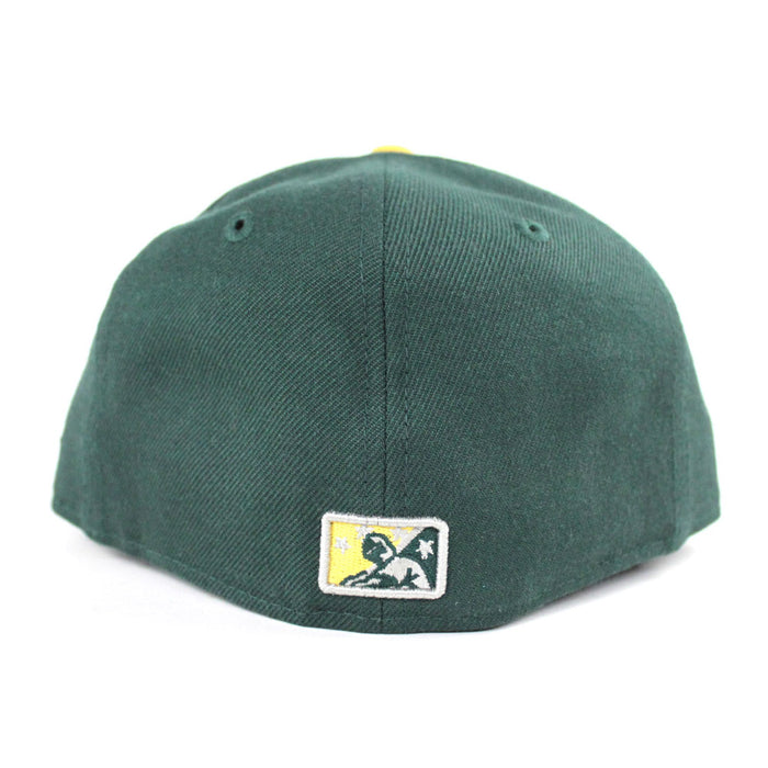 Modesto Athletics New Era 59FIFTY Fitted Hat (Hunter Green Yellow Gray Under Brim)