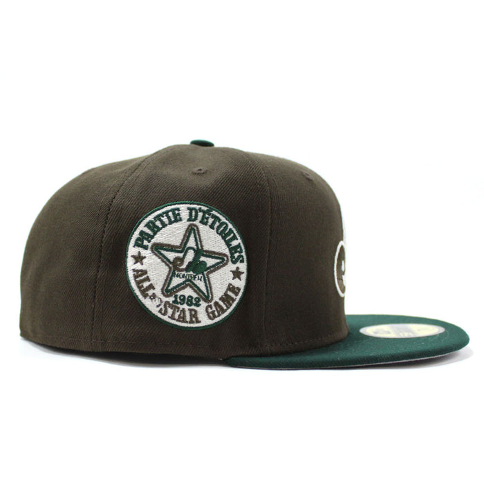 Montreal Expos 1982 All Star Game New Era Fitted 59Fifty Hat (Brown Green with Gray Under Brim)