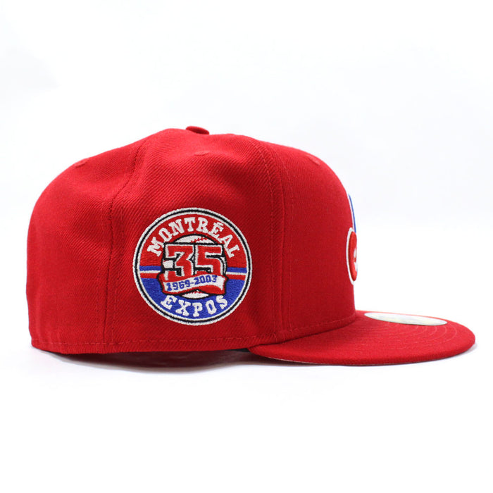 Montreal Expos 35TH ANNIVERSARY New Era Fitted 59Fifty Hat (RED PINK Under Brim)