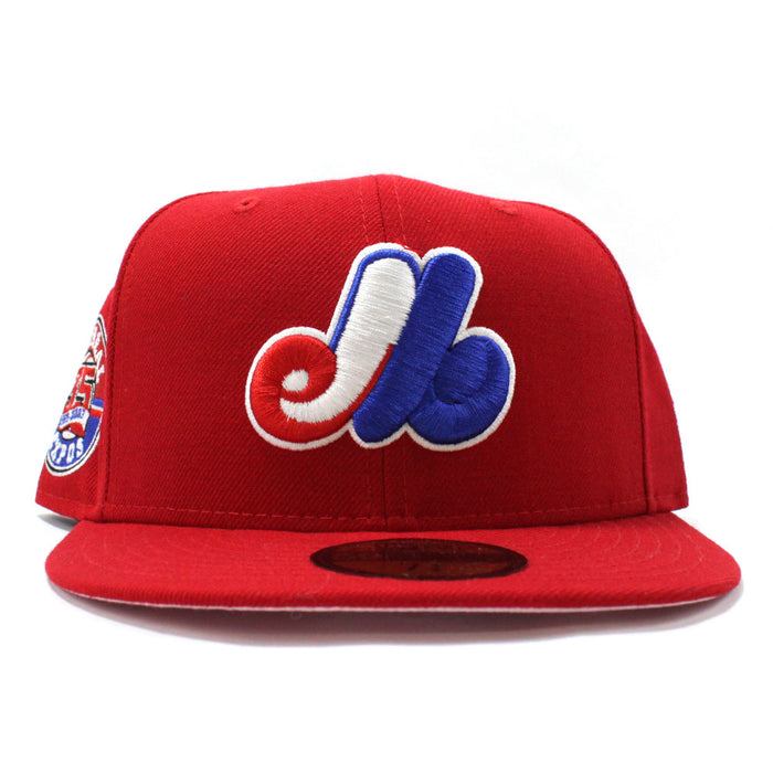 Montreal Expos 35TH ANNIVERSARY New Era Fitted 59Fifty Hat (RED PINK Under Brim)