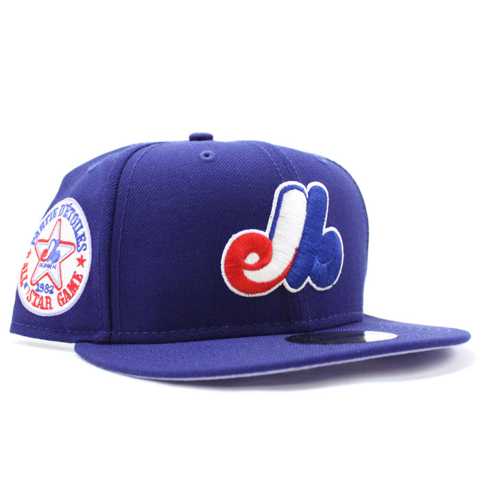 Montreal Expos All Star Game 1982 New Era Fitted 59Fifty Hat (Blue lavender Under Brim)