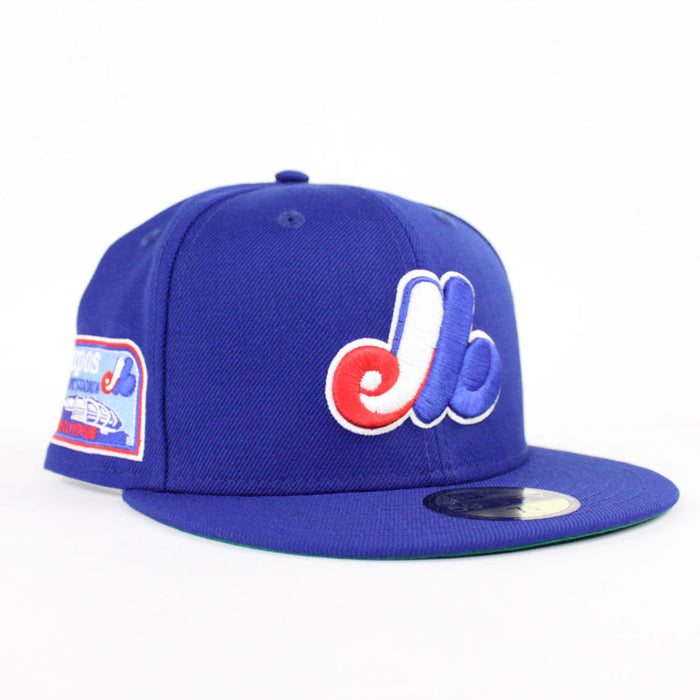 Montreal Expos OLYMPIC STADIUM New Era Fitted 59Fifty Hat (Blue Green Under Brim)