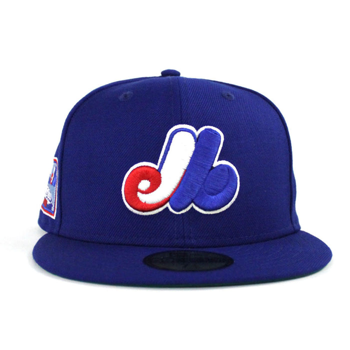 Montreal Expos OLYMPIC STADIUM New Era Fitted 59Fifty Hat (Blue Green Under Brim)