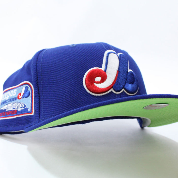 Montreal Expos OLYMPIC STADIUM New Era Fitted 59Fifty Hat (Lime Green Green Under Brim)