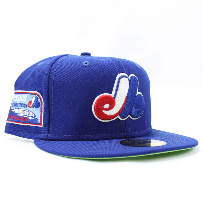 Montreal Expos OLYMPIC STADIUM New Era Fitted 59Fifty Hat (Lime Green Green Under Brim)