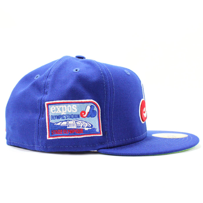 Montreal Expos OLYMPIC STADIUM New Era Fitted 59Fifty Hat (Lime Green Green Under Brim)