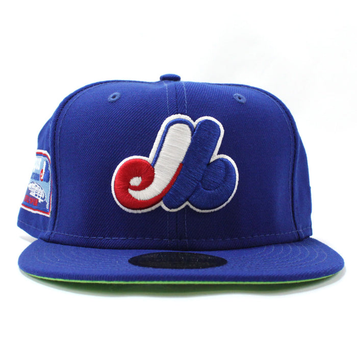 Montreal Expos OLYMPIC STADIUM New Era Fitted 59Fifty Hat (Lime Green Green Under Brim)