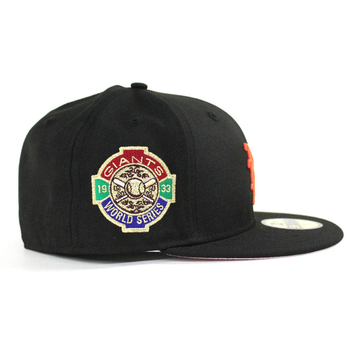 NEW YORK GIANTS 1933 World Series 59Fifty New Era Fitted Hat (Black Pink Under Brim)