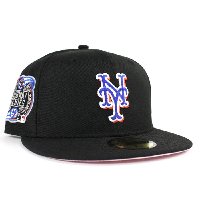 New York Mets 2000 Subway Series New Era 59Fifty Fitted Hats (Black ALT Pink Under Brim)
