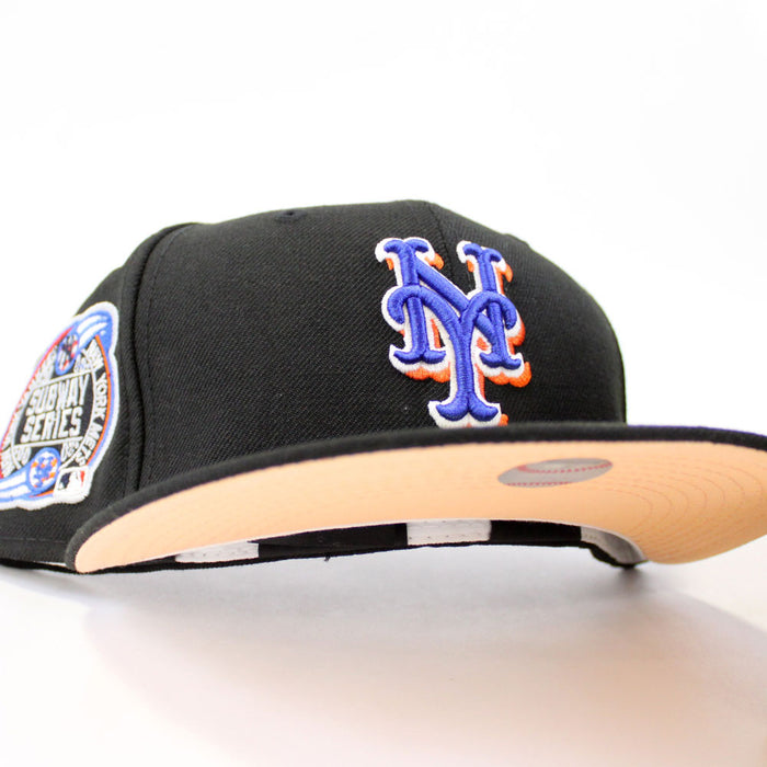 New York Mets 2000 World Series New Era 59Fifty Fitted Hat (Black Peach Under Brim)